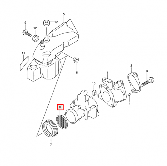 Сетка впускного коллектора Suzuki DF15-20(A), DF9.9(B) (Suzuki)