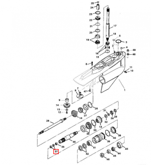 Сальник редуктора MERCRUISER - BRAVO I/II/III (8M0033407; 805077; 861695) (Mercury)