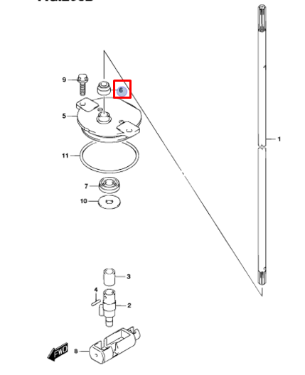 Уплотнение тяги скорости Suzuki DF40-250, DT40-85 (PREMARINE)