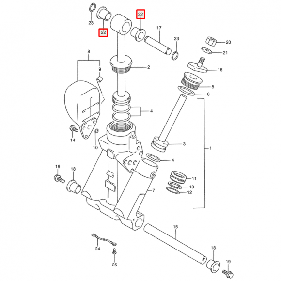 Втулка штока гидравлики Suzuki DF60-300(A) (Suzuki)