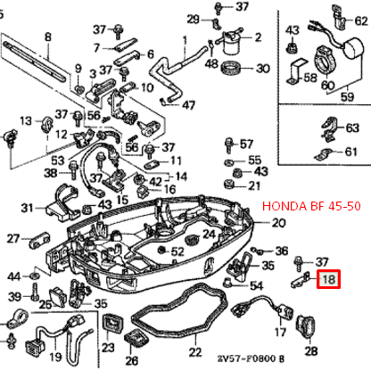 Крепление кнопки трима Honda BF35-50 (Honda)