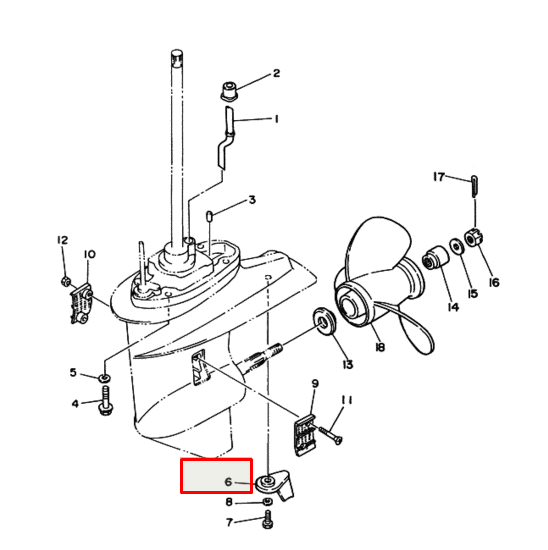 Компенсатор бокового усилия Yamaha 25-30 () (61N-45371-00) (PREMARINE2)