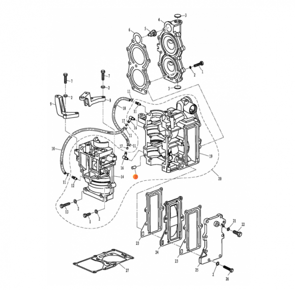 Штифт Yamaha,Tohatsu (15FMH-02011; 93606-12019; 15F-01.06.20) (PREMARINE)