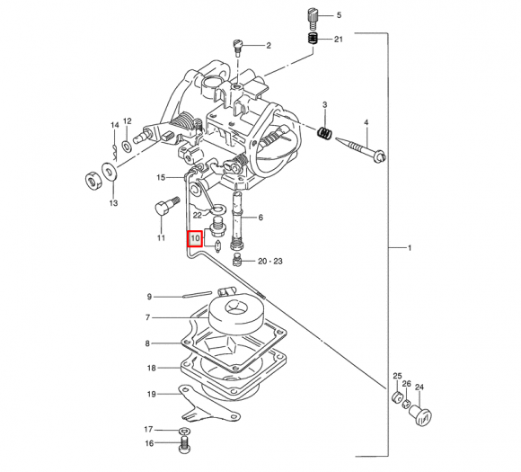 Игла поплавковой камеры карбюратора Suzuki DT40 (PREMARINE)