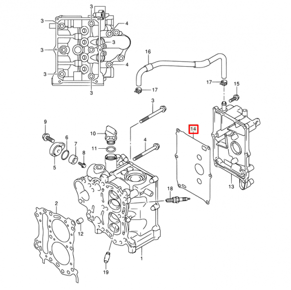 Прокладка клапанной крышки Suzuki DF15-20A (Suzuki)